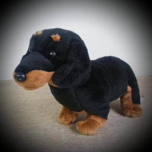 China Zoo Toys Dachshund Dog Stuffed Plush Soft Plushie Toy 12" Black Brown New