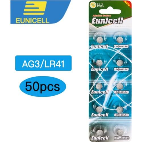 50pcs/lot LR41 AG3 392A SR41SW 384 LR736 V3GA 192 1.55V button Cell Coin Battery A G3 Battery