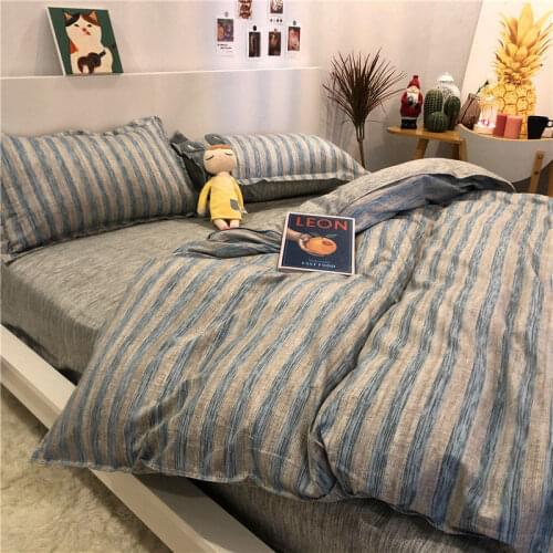 Classic Plaid Bedding Sets Girls Boys Bed Linen Duvet Cover Flat Sheet Pillowcase Spring Summer King Single Full Size Set