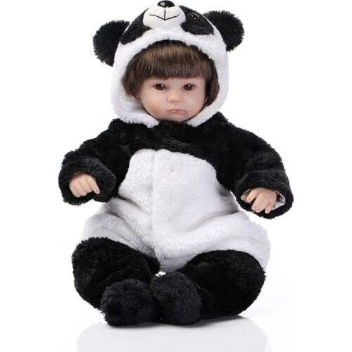 NPKCOLLECTION 42cm Soft silicone reborn baby doll toys play house handmade lifelike panda reborn girls doll gifts for girls doll