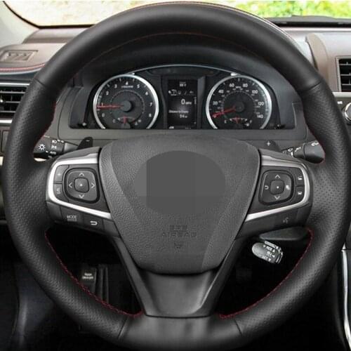HKOADE Black Hige Soft Faux Leather DIY Car Steering Wheel Cover For Toyota Avalon 2013-2018 Camry 2015-2017 Avensis 2015-2018
