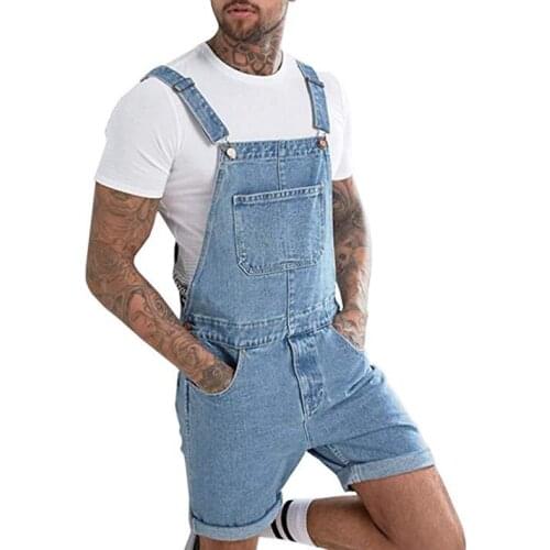 2021 Hot Mens Suspenders Trouser Denim Ripped Overalls Shorts Bib Pants Slim Skinny Jeans Versatile Fashion Leisure Personality