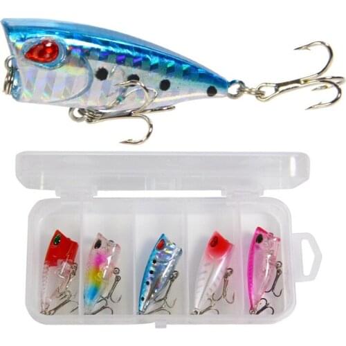 Boxed 5 Colors Floating Popper Lures Combination Lure Bionic Fake Bait Hard Bait Set