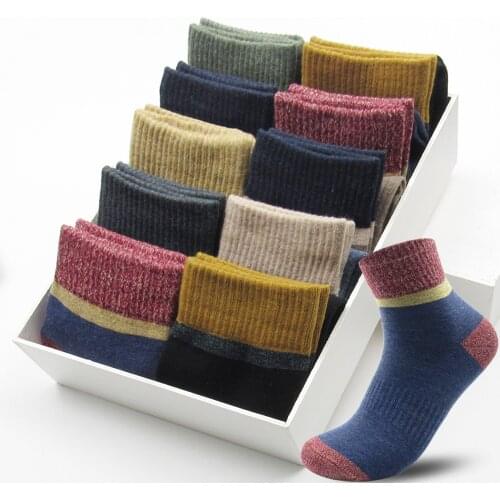5 Pairs winter New High Quality Casual Mens Socks Fashion Japanese Retro Mens Cotton Socks For Man Dress Business Socks Sox