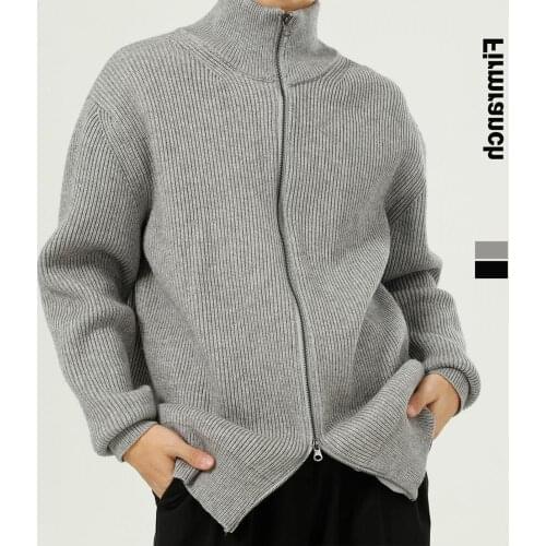 New Men/Women Couple Stand Collar Zipper Thickened Sweater INS Hot Cardigan Knit Casual Loose Lovers Coat Hoodies