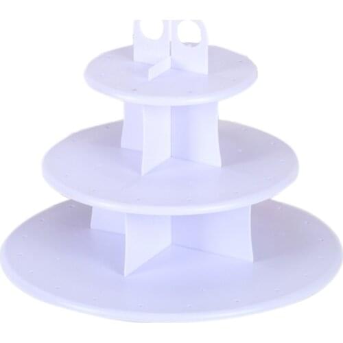 2019 New 3 Tiers Snack Cake Server Cupcake Display Stands Lolly Holder Cake Rack Cupcake Stand 48pcs Cake Stands Lollipop Holder