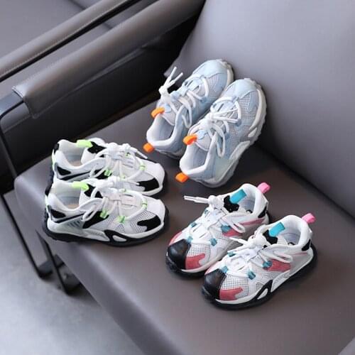Boys shoes spring 2021 new childrens sports shoes mesh breathable girls old shoes
