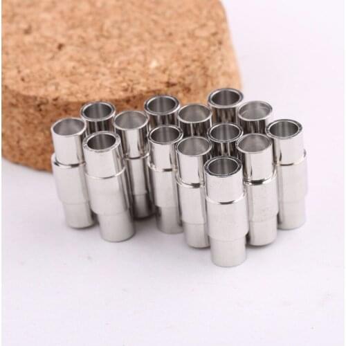 Onwear 10pcs fit 5mm round leather bracelet magnetic clasps for necklaces making diy jewelry findings