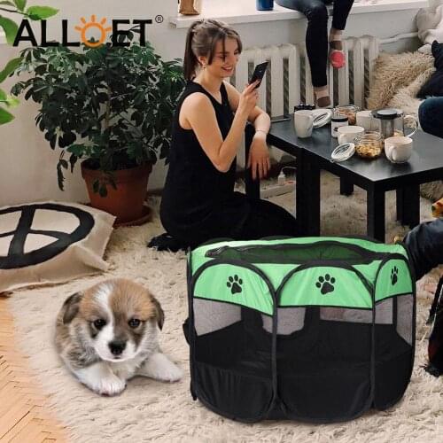 Portable Folding Pet Tent Dog House Octagonal Cage For Cat Tent Playpen Puppy Kennel Easy Operation Fence Outdoor Big Dogs House