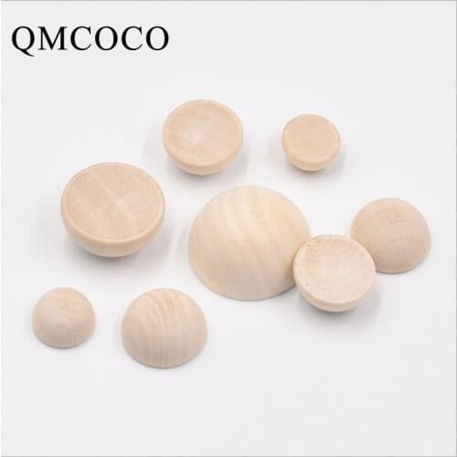 Natural Color Half Round Wooden Beads DIY Crafts Jewelry Tools Custom Hemu Loose Beads Home Decorations Baby Toys Accessories