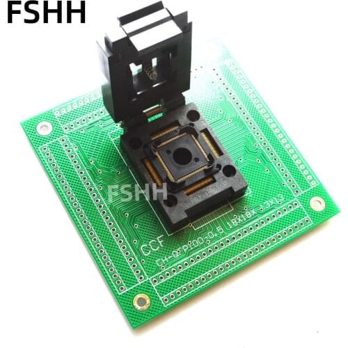 Clamshell FPQ-100-0.5-10A test socket FPQ100 TQFP100 LQFP100 QFP100 socket 0.5mm 13X13mm 18X18mm