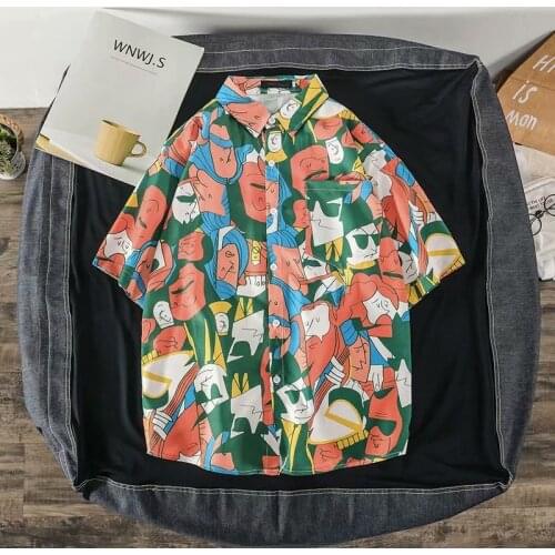 Summer Hot Mens shirts Fashion Hip Hop Streetwear printing Short sleeve Tops shirt men Casual Harajuku Sweatshirt Men shirt