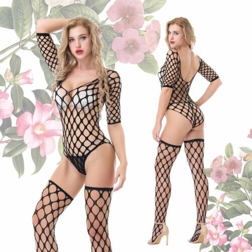 Porn Sexy Bodystocking Women Sex Erotic Lingerie Bodysuit Underwear Hot Babydoll Costumes Open Crotch Fishnet Clothes for Sex