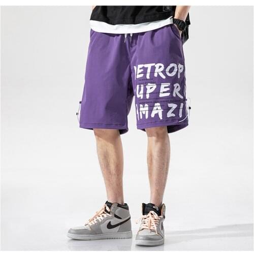 Summer Mens Shorts Brand Loose Casual Pants New Breathable Tooling Japanese Shorts Men Letters Five-point Pants Men Clothing