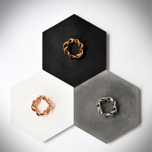 Silicone Mold Nordic Style Cement Hexagon Tile Pallets Concrete Jewelry Display Tray Molds Silica Gel for Home Decoration Moulds