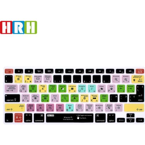 HRH OSX Russian Functional Silicone Keyboard Cover Skin for Mac Air Pro Retina 13"15"17"EU/US Layout Keyboard Protective Film