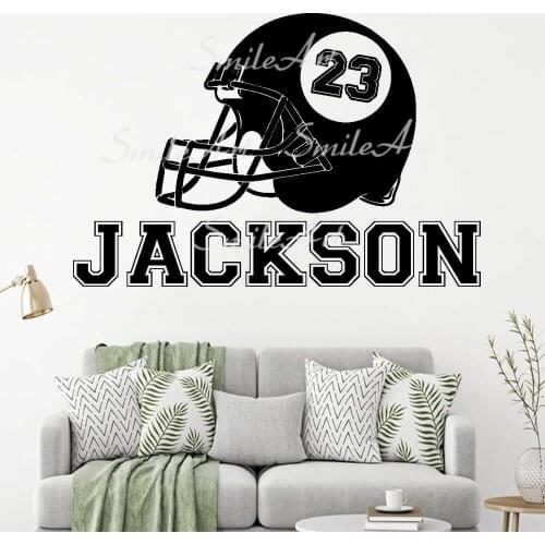 Cute Custom Name Football Vinyl Self Adhesive Wallpaper Living Room Bedroom Art Decor Wallpaper