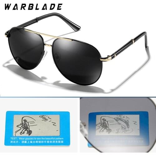 WarBLade Mens Polarized Sunglasses For Sports Outdoor Driving Polaroid Sunglasses Men Pilot Metal Frame Sun Glasses Gafas De Sol