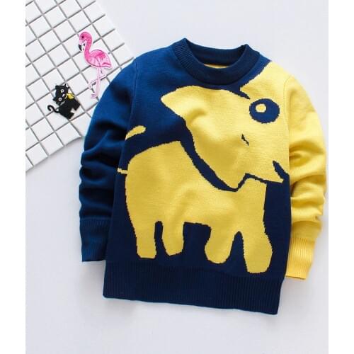 Sweater for Boy Knitted Baby Boy Clothes Winter Warm Sweater for Girl Fashion Kids Sweaters Cartoon Elephant Outerwear Clothing
