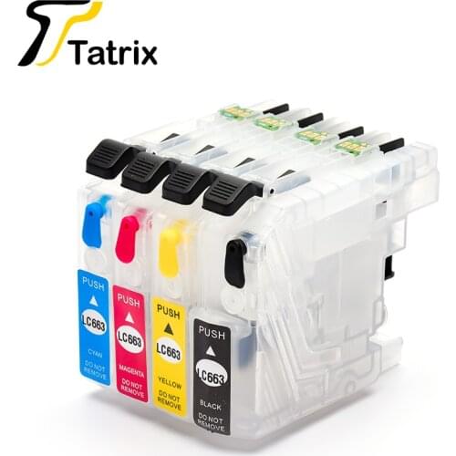 Tatrix For Brtoher LC663 Refillable Ink Cartridge For Brother MFC-J2320 MFC-J2720 Printer