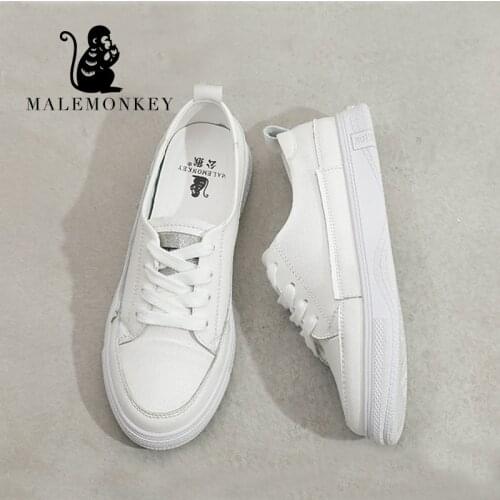 Casual Flat Shoes Women 2021 New Spring Soft Leather Lace Up Comfortale Female Shoes White Ladies Loafers For Woman Autumn