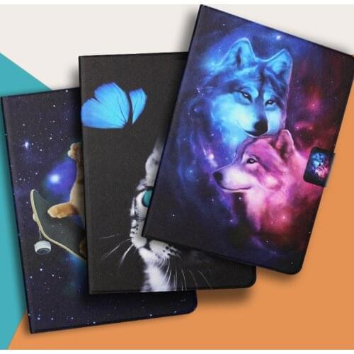Universal Flip PU Leather Cute Cat Tablet Cover For Samsung Tab 3 4 10.1 / Huawei T11 T2 M2 8'' 10'' / Lenovo Stand Shell Funda