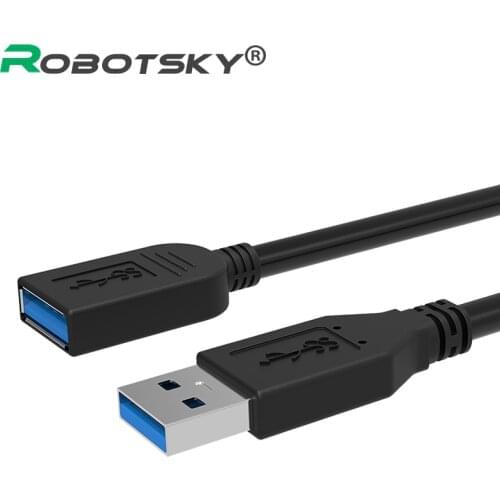 Robotsky Universal USB Extension Cable USB 3.0 Male A to USB3.0 Female A Data Sync Cord Adapter Connector for Keyboards, Mouse