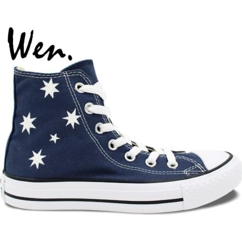 Wen Design Custom Hand Painted Shoes Boys Girls Gifts Australia Flag Men Womens High Top Canvas Sneakers