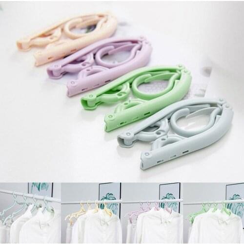 2Pcs Foldable Travel Clothes Organizer Hanger Rack Wardrobe Closet Drying Holder Bathroom Accessories Hanging Pipe Hooks