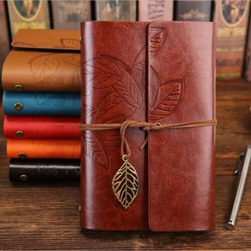 Vintage Notebook Diary Notepad Leather Spiral Note Book Paper Journal Planners School Stationery Gift planner agenda sketchbook