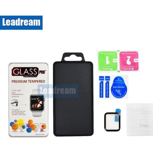 50PCS Free DHL 3D Full Glue Full Cover Screen Protector Tempered Glass for Apple Watch 1 2 3 4 with Retail Package