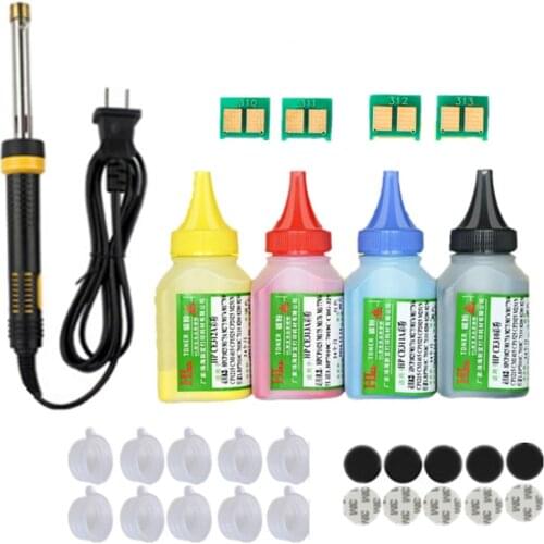 Refill toner Powder cartridge tool kit + 4 chip for HP CF380A CF383A 312a color LaserJet Pro M476dn M476dw M476dnw MFP Printer