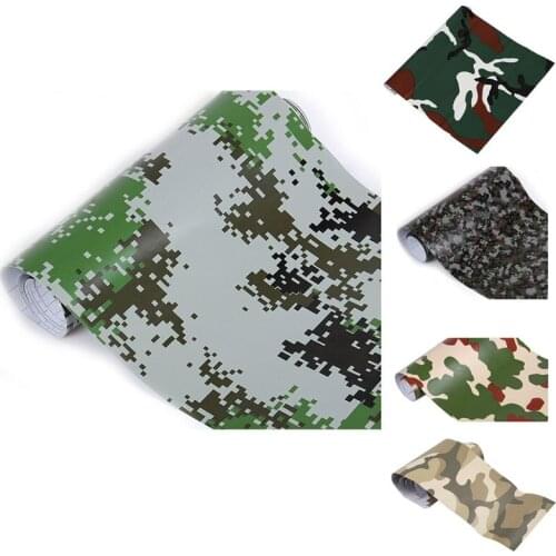 1 roll Camo Car Sticker Carbon Fiber Motorcycle PVC Vinyl Army Sticker CAMO Woodland Camouflage Sticker