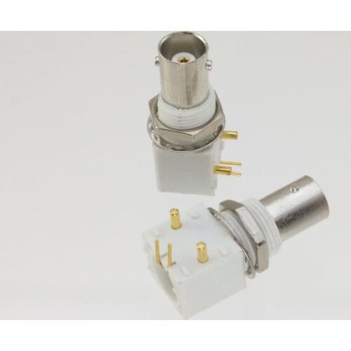 10pcs Connector BNC female bulkhead right angle solder PCB mount Plastic