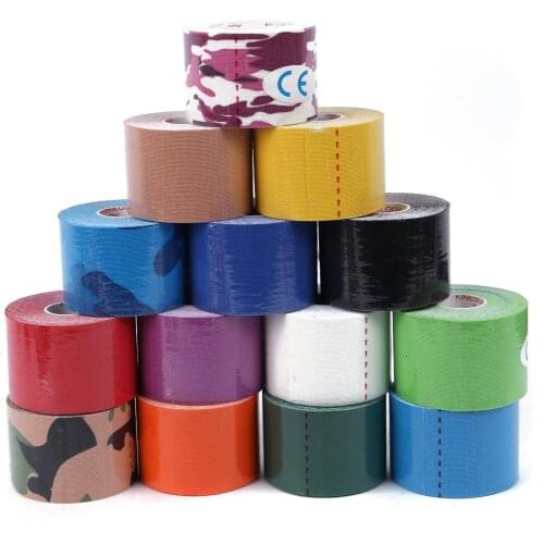 2 Size 5M Lenght Elastic Kinesiology Sports Tape Athletic Strapping Gym Tennis Fitness Running Knee Muscle Pain Care Therapeutic