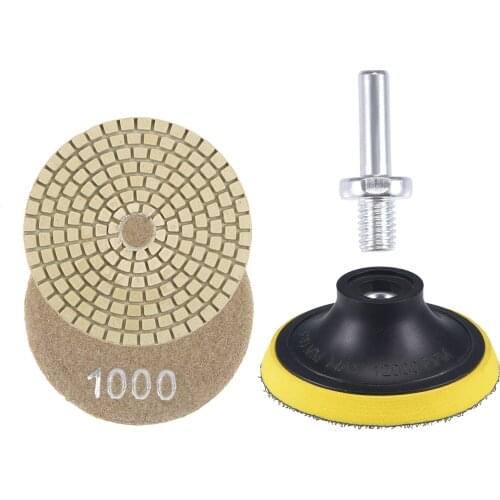 Uxcell 3" 1000 Grit Diamond Wet Polishing Pad M10 Backer Pad for Stone Concrete 4 Pcs