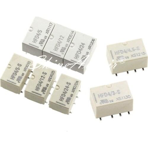 5pcs/lot Relay HFD4/3 HFD4/5 HFD4/12 HFD4/24 HFD4/3-S HFD4/4.5-S HFD4/5-S 12-S 24-S 3V 4V 4.5V 5V 12V 24V 8PIN New Original