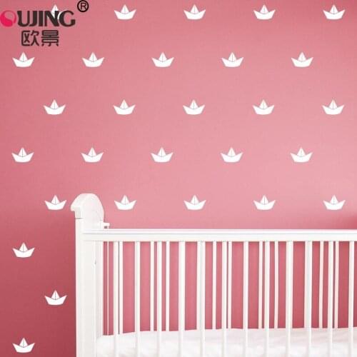 8.5*5.5cm*16pcs Cartoon Boat Shape Wall Stickers For Kids Child Rooms Art Mural Refrigerator Home Decoration Vinyl Wall Decals