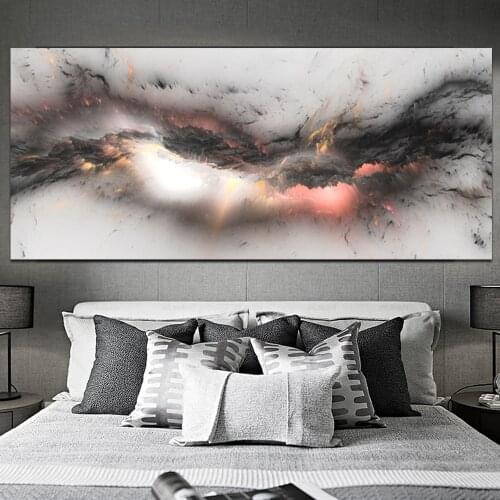 CNPAINTING Canvas Art Grey Color Cloud Abstract Painting Modern Poster Wall Picture For Living Room No Frame