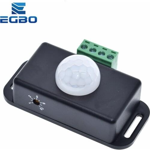 1PCS DC 12V 24V 8A Automatic Adjust PIR Motion Sensor Switch IR Infrared Detector Light Switch Module for LED Strip Light Lamp