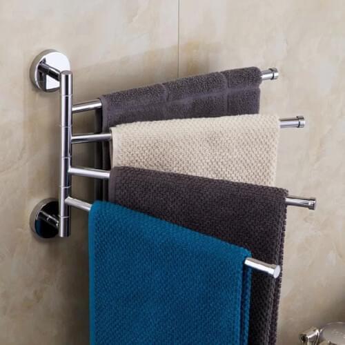 BAKALA Fashionable space aluminum two to six bars flexible 180 degree rotating moving Towel rack towel rail towel rod