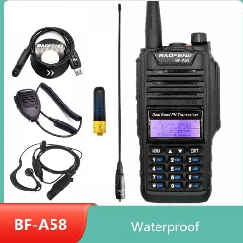 BAOFENG BF-A58 Waterproof Walkie Talkie 10KM VHF UHF CB Ham Radio Station Portable Two Way Radio Transceiver Long Range Hunting