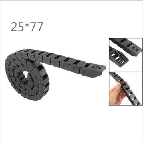 Free Shipping 1M 25*77 mm Plastic Cable Drag Chain For CNC Machine,Inner diameter opening cover,PA66