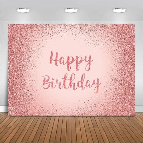 Glitter Pink Birthday Party Photography Backdrops Party Decoration Background For Wedding Bridal Shower Backdrop Customize