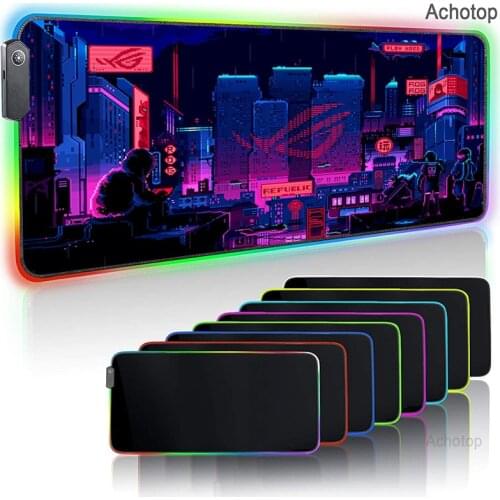 Among Us RGB Large Gaming Mouse Pad 900x400/350X600mm LED Lighting Mousepad Gamer Computer Desk Mat Pad Anime Gamer Pad