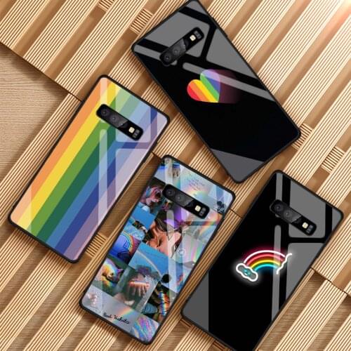 Gay Lesbian LGBT Rainbow Pride Tempered Glass Case For Samsung S7 S8 S9 S10 S20 J6 Plus S10LITE Note 8 9 10 J4 J6 J8 2018