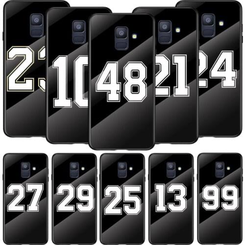 Tempered Glass Cover Lucky Numbers 23 24 For Samsung Galaxy A91 A81 A72 A71 A52 A51 A41 A31 A21S A21 EU A11 A01 Phone Case
