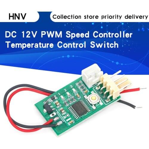 DC 12V PWM Speed Controller Fan Speed governor 4 Wire Computer Temperature control Switch for PC CPU Cooler Fan Alarm STK IC