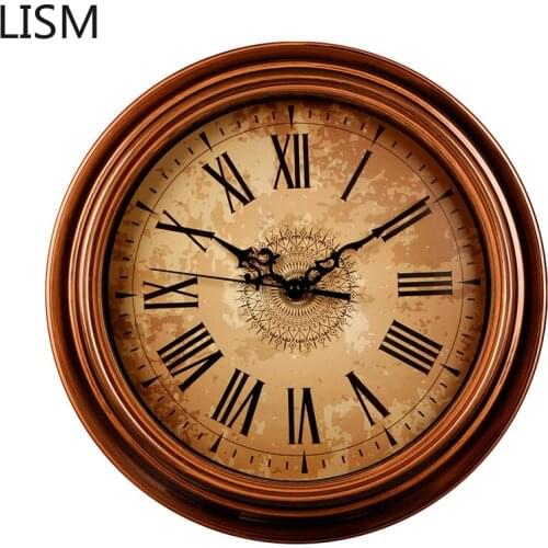 Wood Simple Wall Clock Vintage Retro Antique Luxury Modern Design Round Wall Clock Creative Art Living Room Clock Reloj De Pared