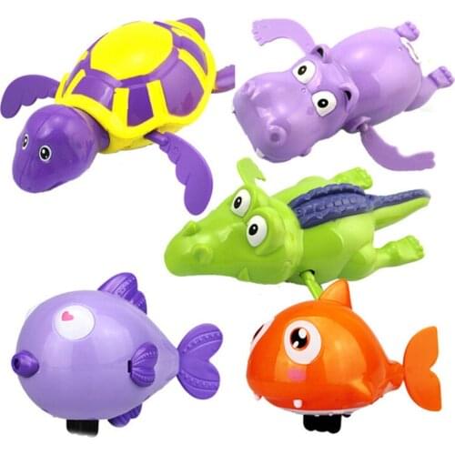 Cartoon Animal Tortoise Classic Baby Water Toy Infant Shower Swim Turtle Wound-up Chain Clockwork oyuncak Kids Beach Bath Toys